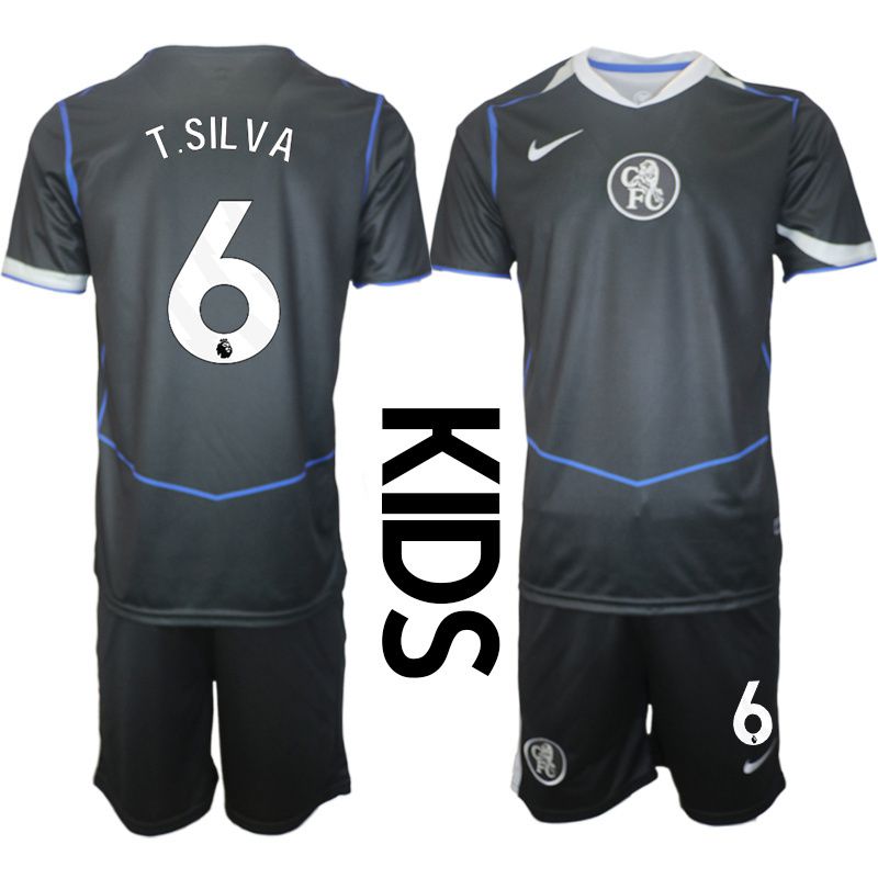 Youth 2025-2026 Club Chelsea away black #6 Soccer Jersey->youth soccer jersey->Youth Jersey
